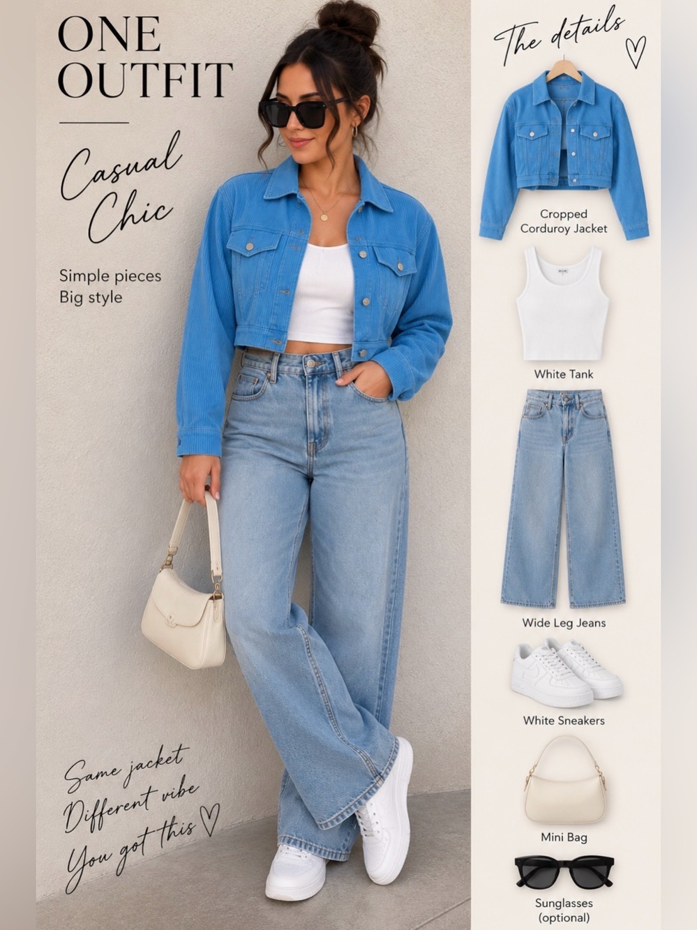 Bright Blue Cropped Corduroy Jacket Y2K Retro